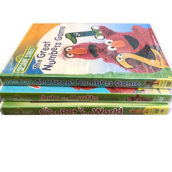 Sesame Street Childrens DVD Great Numbers Game Arts Crafts Best Pet Lot of 3 New - Picture 5 of 5